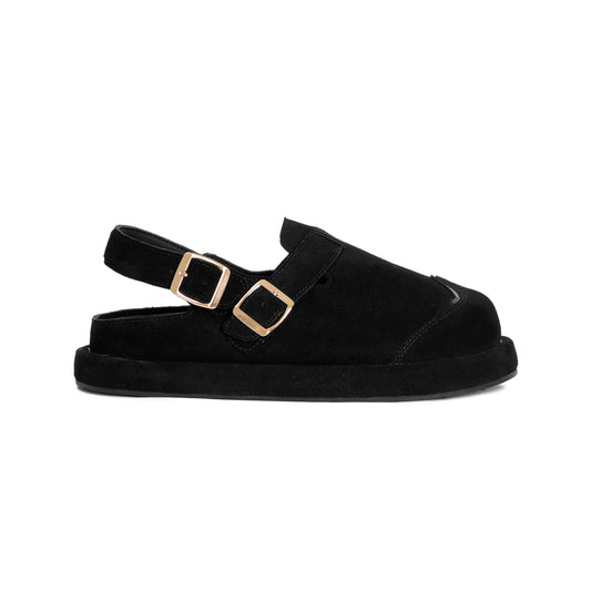 the-wolf-black-suede-low-clog-sandals thewolf 168一分钟极速赛车体彩官网官方 ASTOUD