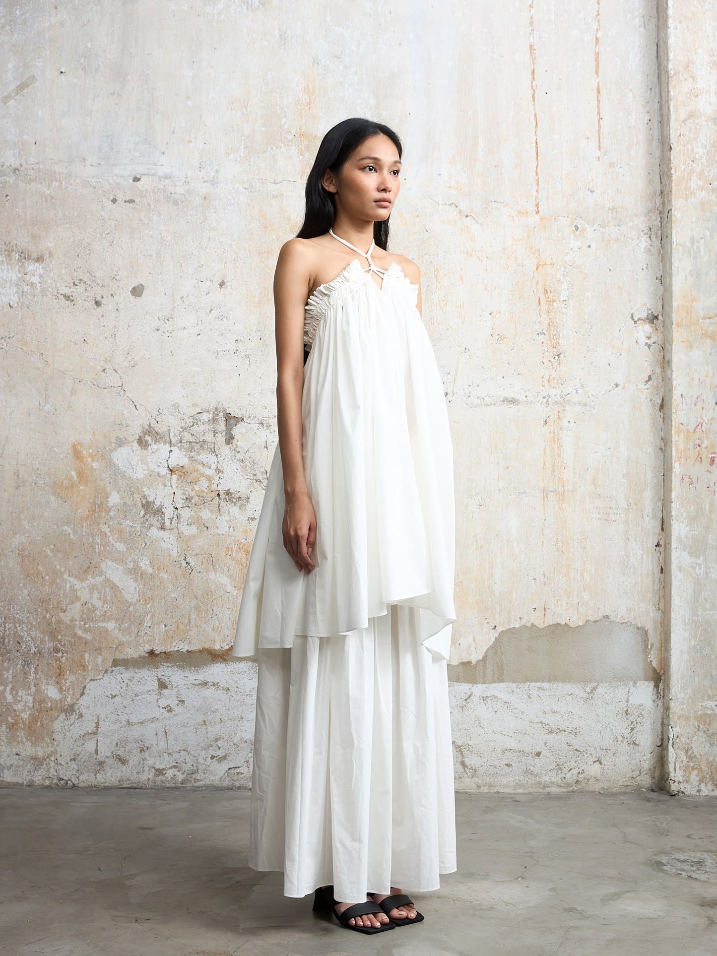 Chân váy kép Trắng Thome Astoud