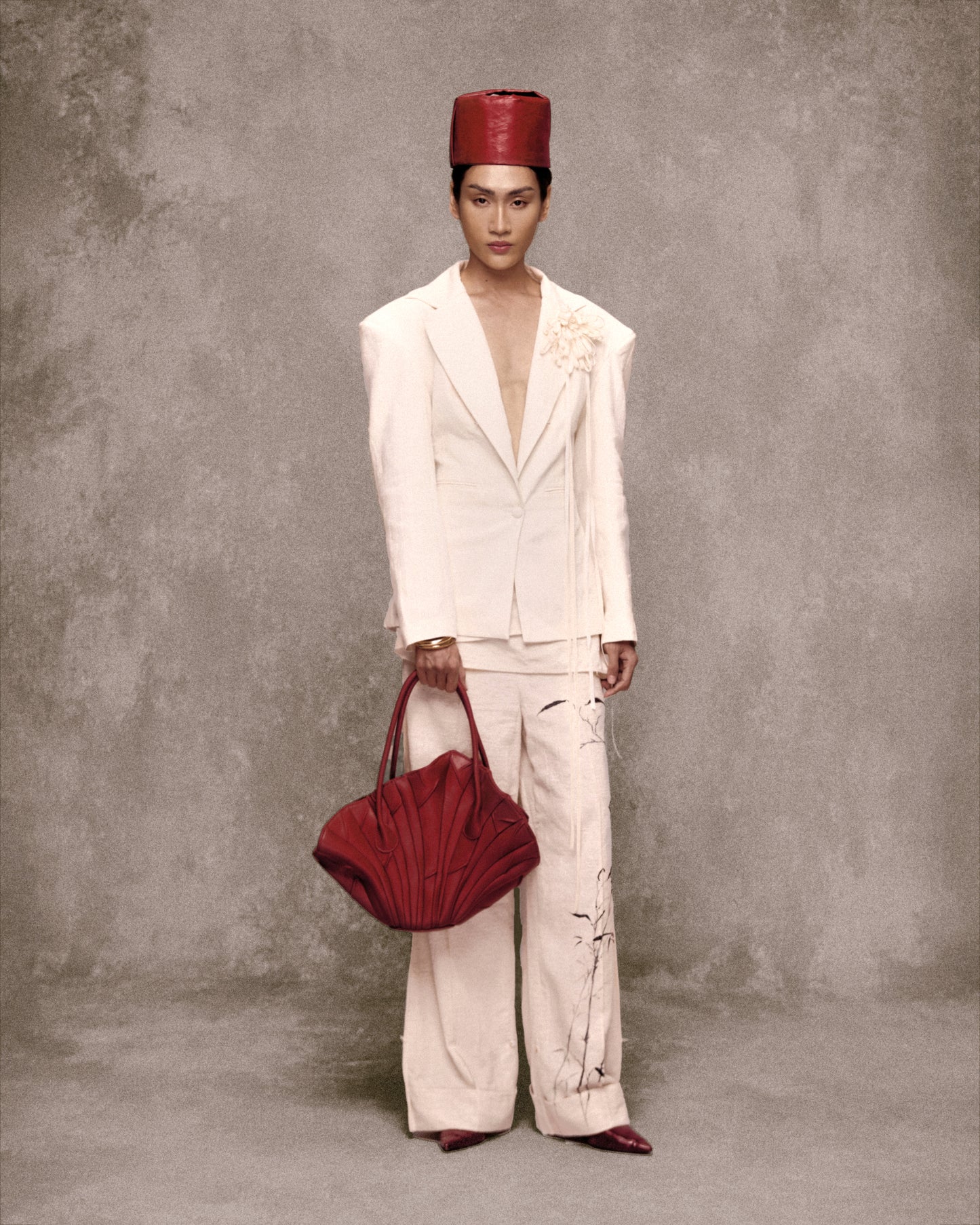 Đakao Linen Hand-Panted Straight-Leg Pants AN HERITAGE ASTOUD