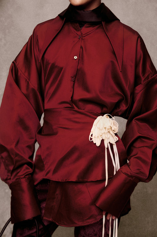 Chrysanthemum Velvet Ribbon Brooch AN HERITAGE ASTOUD