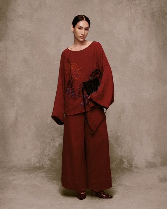 Nhiêu Lộc Muslin Palazzo Wide-leg Pants AN HERITAGE ASTOUD