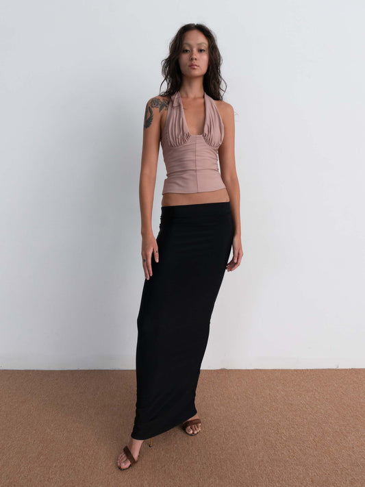 essence-skirt-black-form-fitting-pleated-ruffle-dalya