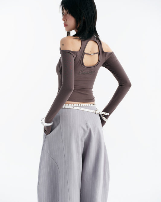 Gray Caspian Long Sleeve Top