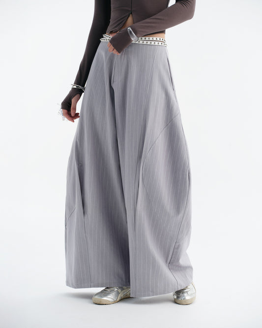 Grey Blue Stripes Luft Pants bunnyhill astoud