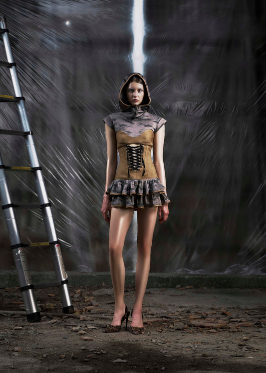 None Hoodie Corset Dress Tatichu Astoud