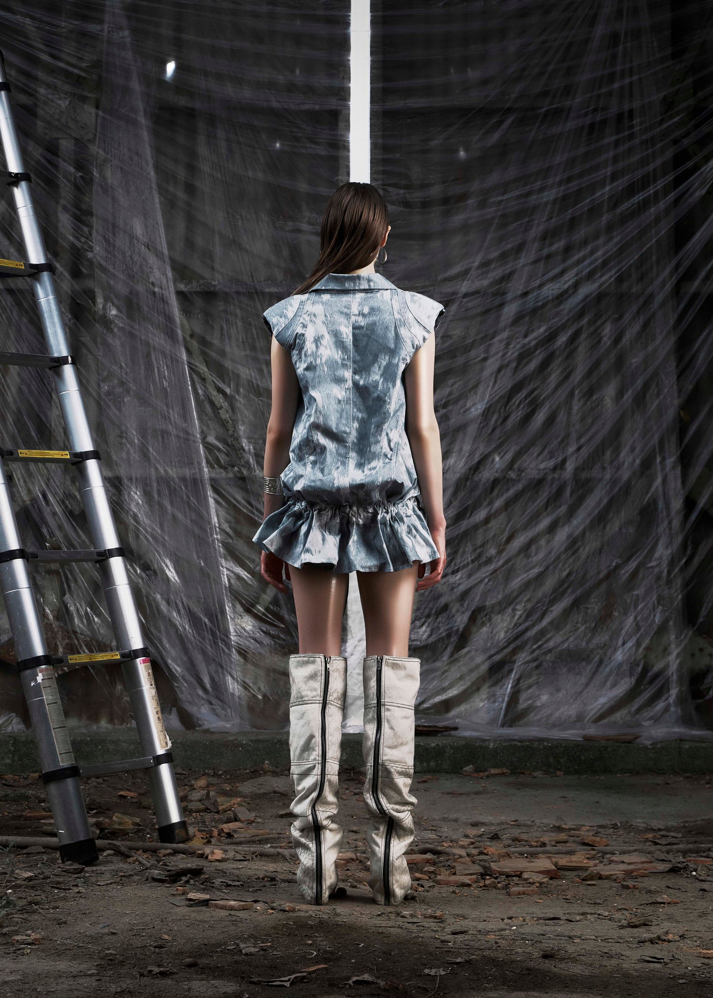 NONE Sleeveless Drop Waist Dress Tatichu Astoud