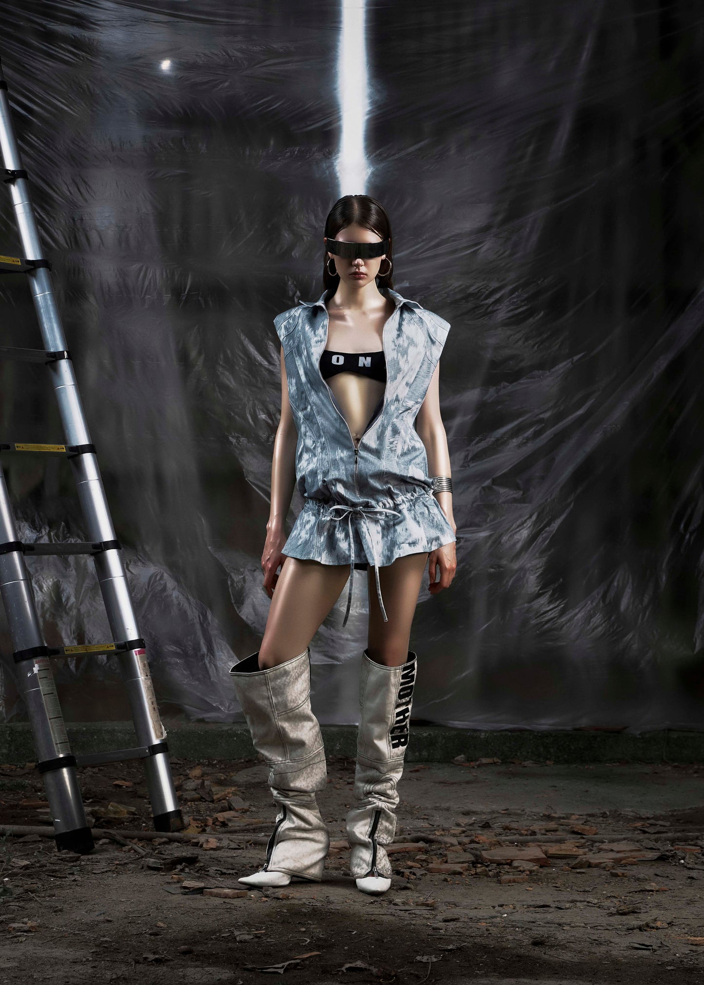 NONE Sleeveless Drop Waist Dress Tatichu Astoud